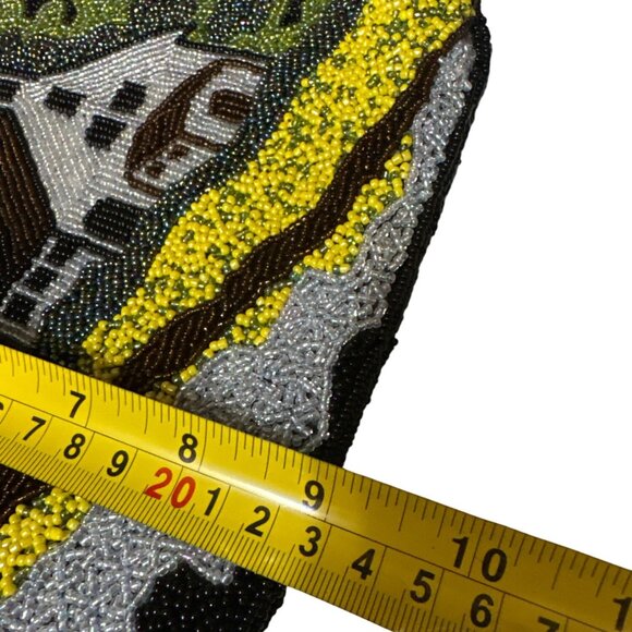 Y&S Handcrafted Beaded Landscape Purse With Shoulder Straps - Picture 4 of 7